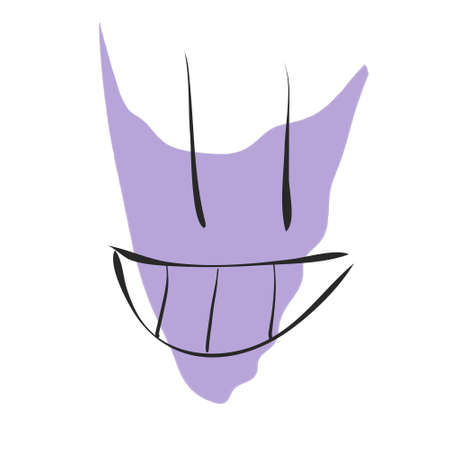 Smile Line Style Lilac Background Beauty Salon Log .People smile rejoice, abstraction. For backgrounds, banners, textiles, cosmetology.のイラスト素材