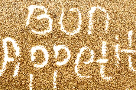 Buckwheat grain. Background. Bon Appetit!の写真素材
