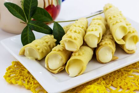 Tubules with creamの写真素材