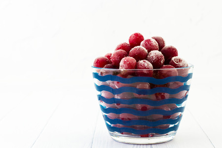 Cherries frozen on a white background.の写真素材