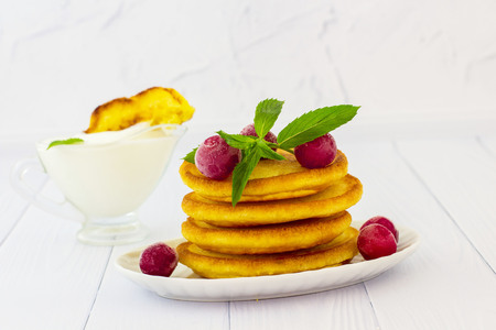 Corn punkcakes. White background.の写真素材