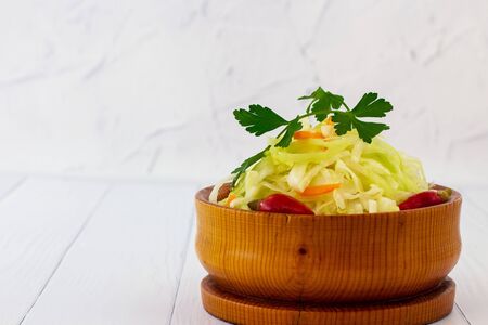 Pickled cabbage. White background.の写真素材