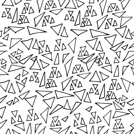 Endless triangle pattern. Black and white drawing. graphic clean design for fabric, events, wallpaper, etc.のイラスト素材
