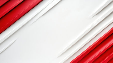 Geometric background of red and white intersecting lines with texture effect. Simplicity and style combined with contrasting colors.の素材