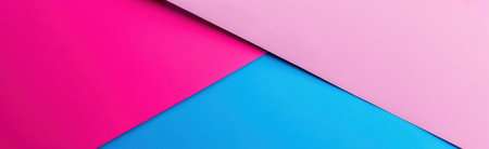 A minimalistic composition that combines intersecting surfaces of pink, blue and fuchsia colors. Thanks to the texture effect, they look voluminous. The stylish geometric background creates a complete look.の素材