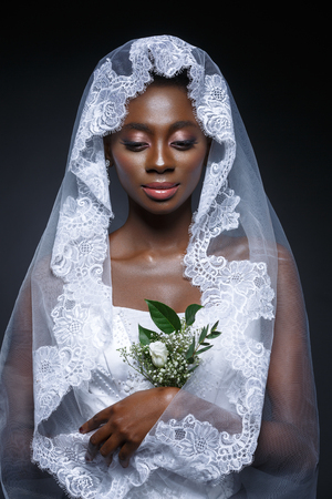 Beautiful black skin brideの写真素材