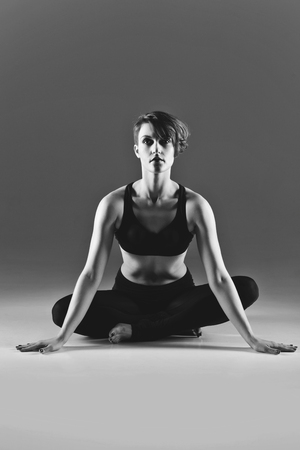 Girl dancer warming upの写真素材