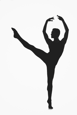 male ballet dancer silhouetteの写真素材