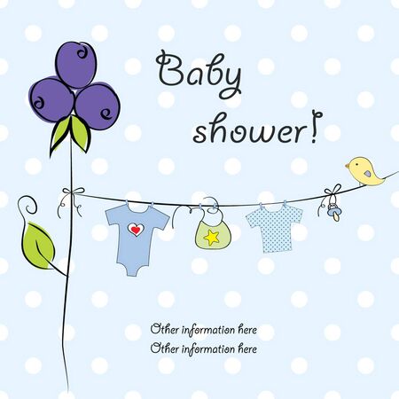 Baby Boy Shower Cardのイラスト素材