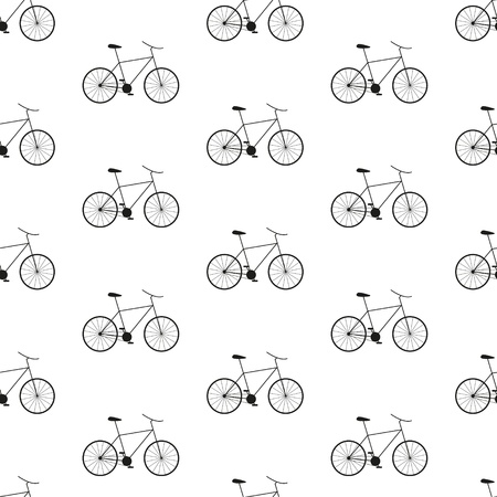 Vector seamless bicycle pattern. Can be used in textiles, for book design, website background.のイラスト素材