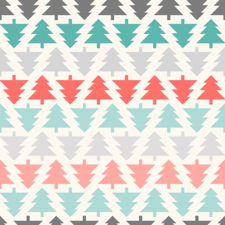 Seamless pattern with christmas tree silhouettes. Can be used for wallpaper, pattern fills, web page background, surface texturesのイラスト素材