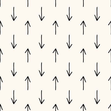 Vector geometric seamless pattern with hand drawn arrowsのイラスト素材