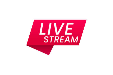 Live streaming icon. Button for broadcasting, livestream or online stream. Template for tv, online...
