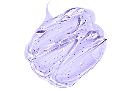 Liquid gel smear isolated on white background. Beauty cosmetic smudge such as pure transparent aloe lotion, facial jelly serum, cleanser, shower gel or shampoo top viewの写真素材