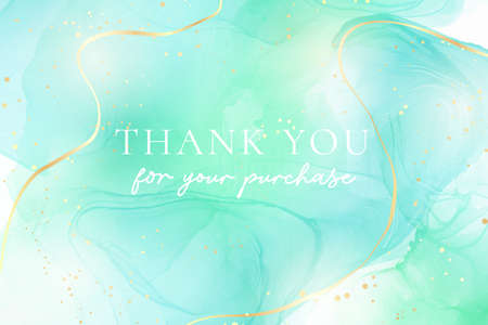 Royal cyan mint liquid marble watercolor background with white lines and brush stains. Teal turquoise marbled alcohol ink drawing effect. Vector illustration backdrop, watercolour wedding invitationのイラスト素材