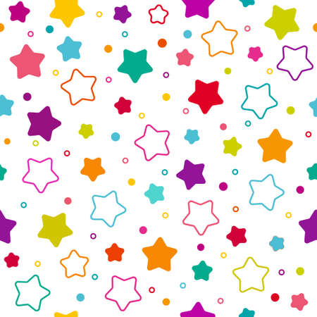 Seamless rainbow stars patternのイラスト素材