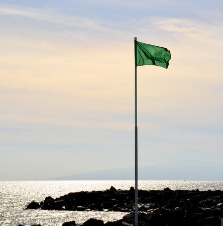 Green flag.の写真素材
