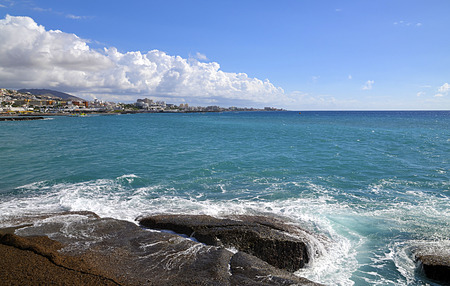 View on ocean and coastline in Costa Adeje,Tenerife,Canary Islands,Spain.