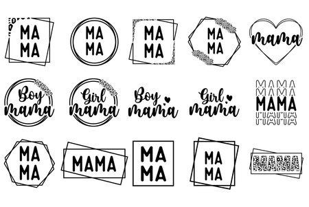 Leopard Mama Bundle SVG, Mama Bundle SVG, Mom Life Bundleのイラスト素材