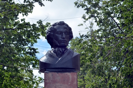 Monument to Alexander Pushkin in Vologda, Russiaのeditorial素材