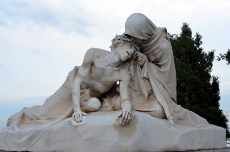 Sculpture in Notre-Dame de la Garde, Marseille, Franceの写真素材