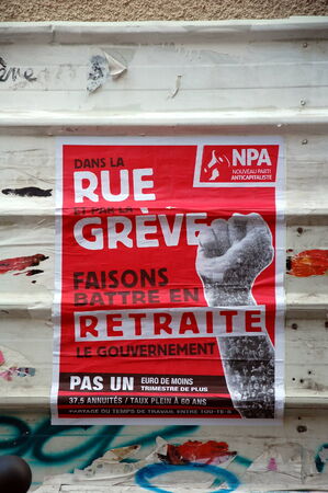 The New Anticapitalist Party poster; Nouveau parti anticapitaliste, NPA, Franceのeditorial素材