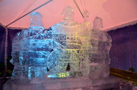  Ice Sculpture Festival in St  Petersburg in 2014; Three folk  heroesのeditorial素材