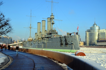 Russian cruiser Aurora, Saint-Petersburgのeditorial素材