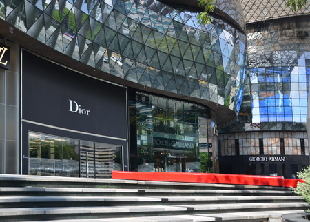Boutiques on the Orchard Road in Singapore のeditorial素材