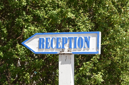 Reception pointer on the island of Gili Trawangan, Indonesiaの写真素材
