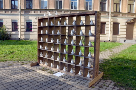 Installation Monument to the fallen birds, St. Petersburgのeditorial素材