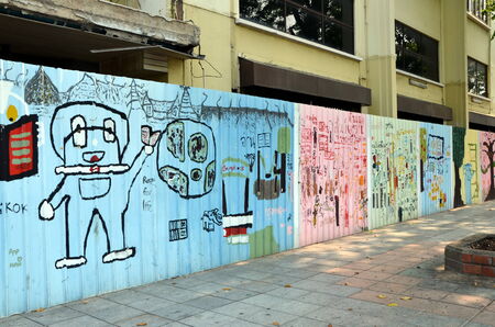 Read for life - graffiti on the fence in Bangkok, Thailandのeditorial素材