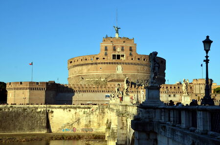 View of the Castle Sant Angelo, Rome, Italyのeditorial素材