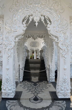 Gallery in White temple. Rong Khun temple, Chiang Rai province, northern Thailandのeditorial素材