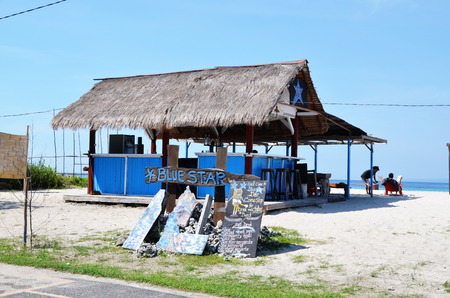 Beach bar Blue Star on the island of Gili Trawangan, Indonesiaのeditorial素材