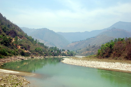 Road from Kathmandu to Pokhara, Nepal - mountain landscape