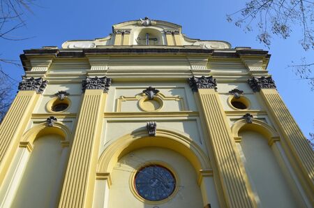 Facade of the Church of St. Apostles Peter and Paul (the Polish church), Tbilisi, Georgiaの写真素材