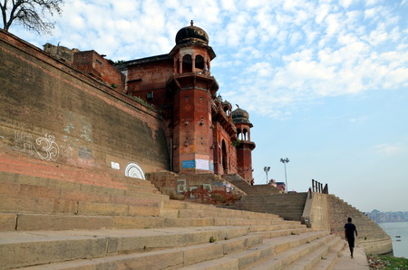 Embankments of the Ganges, Varanasi, one of the holy cities of Indiaのeditorial素材
