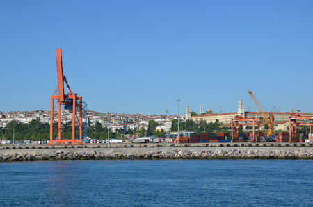 ISTANBUL, TURKEY - MAY 13, 2018 - Haydarpasha Cargo port in Istanbul, Turkeyのeditorial素材