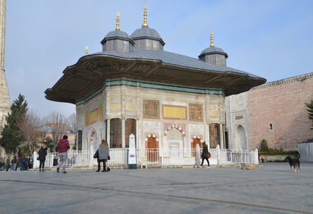 ISTANBUL, TURKEY - DEC 22, 2018 - Fountain of Ahmed III in Istanbul, Turkeyのeditorial素材