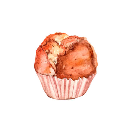 Fa Gao Chinese Steamed Cake watercolor. on isolated white background, hand drawn. Perfect for card design, invitation, scrapbooking, fabric printingの写真素材