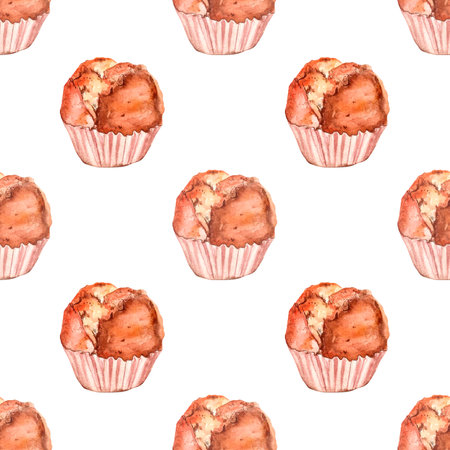 Fa Gao Chinese Steamed Cake watercolor. on isolated white background, hand drawn. Perfect for card design, invitation, scrapbooking, fabric printingの写真素材