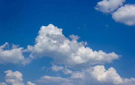 Clear summer blue sky. Summer heat. Belarusの写真素材