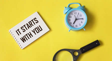 Text that starts with you. Concept meaning Motivation to start doing something. Have discipline.