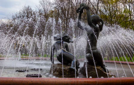 Minsk, Belarus, May 6, 2022: fountain in Yanka Kupala parkのeditorial素材