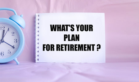 A message About your retirement plans written on a notebook on a beautiful background. The conceptual symbol is "What are your retirement plans".の写真素材