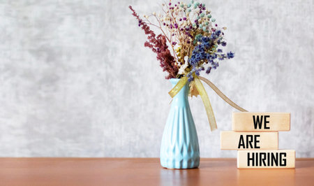 A symbol on wooden blocks. A business concept. A place to copy.の写真素材