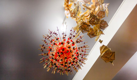 Dududki, Belarus, October 16, 2022. Handicrafts made of straw