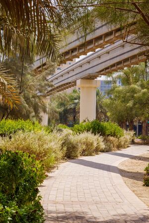 Dubai, UAE, March 2018, Park for walking and sports in Palm Jumeirahのeditorial素材