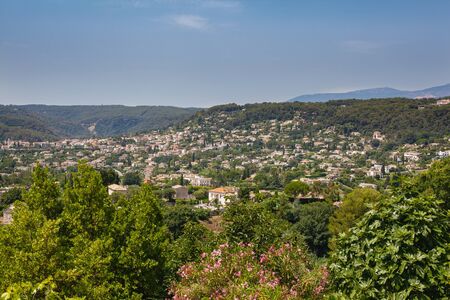 Beautiful view of houses in the mountains in the south of France